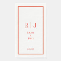 Rustiek Oranje Minimalistische Monogrammen Elegant