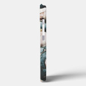 Rustiek oud blauw groen verf hout Custom Monogram Case-Mate iPhone Case (Achterkant / Links)