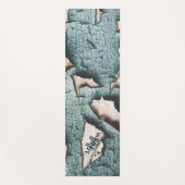 Rustiek oud blauw groen verf hout Custom Monogram Yogamat (Voorkant)