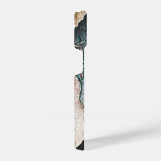 Rustiek oud blauw groen verf hout Custom name iPhone Hoesje (Rechterkant)