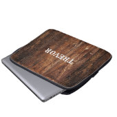 Rustiek oud gekrast hout laptop sleeve (Voorkant onderkant)
