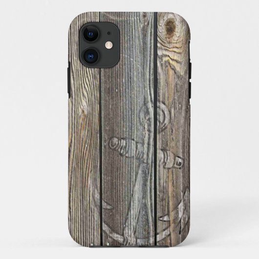 Rustiek Oud Hout en Anker Case-Mate iPhone Case (Achterkant)