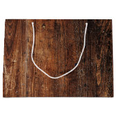 Rustiek oud krasvormig hout groot cadeauzakje (Voorkant)