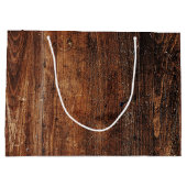 Rustiek oud krasvormig hout groot cadeauzakje (Achterkant)