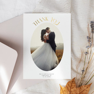 Rustiek Ovaal Lijst Trouwfoto Dank u kaart