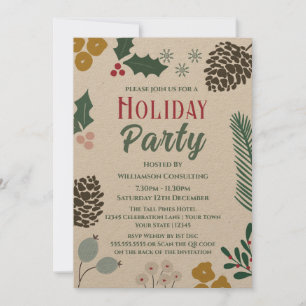 Rustiek Oversized Branch Company Holiday Party Kaart