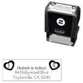 Rustiek Paar Harten | Bruiloft retouradres Zelfinktende Stempel (In situ)