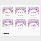 Rustiek Paarse Bloemen Monogram Bruiloft Label (Vel)