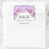 Rustiek Paarse Bloemen Monogram Bruiloft Label (Tas)