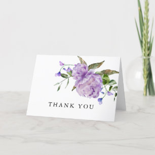 Rustiek Paarse Bloemen Vrijgezellenfeest Dank u ka Bedankkaart