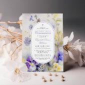 Rustiek Paarse en gele eerste communie Kaart