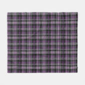 Rustiek paarse zwarte tartan patroon fleece deken (Voorkant (Horizontaal))