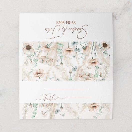 Rustiek pampasgras Elegant Boho botanisch geblader (Buitenkant ongevouwen)