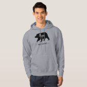 Rustiek Papa Beer Grijs Zwart Monogram Naam Hoodie (Voorkant volledig)