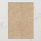 Rustiek Papier Trouwtafel Flat Menu Kaart (Achterkant)