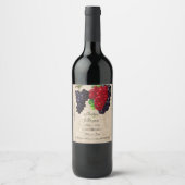 Rustiek,  papier, Trouwwijn Wijn Etiket (Voorkant)