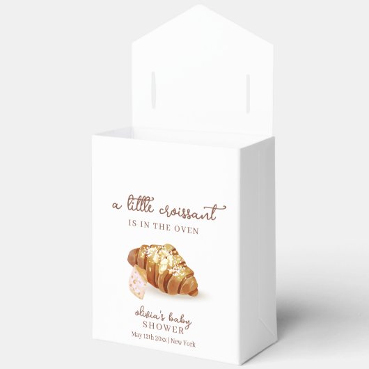 Rustiek Parijse Bakkerij Pastry Croissant Baby sho Bedankdoosjes (Open)
