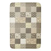 Rustiek Patchwork Beige Bruin Quiltpatroon Badmat (Voorkant Verticaal)