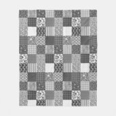 Rustiek Patchwork Grijs Quiltpatroon Fleece Deken (Voorkant)