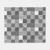 Rustiek Patchwork Grijs Quiltpatroon Fleece Deken (Voorkant (Horizontaal))