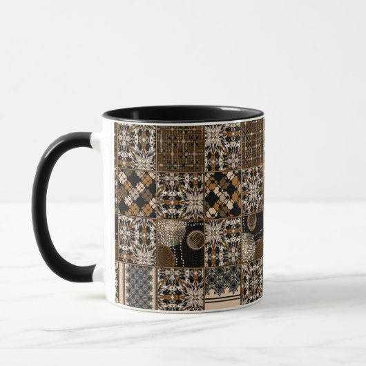 Rustiek patchwork patroon mok (Links)