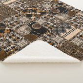 Rustiek patchwork patroon sherpa deken (3/4)