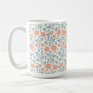 Rustiek patroon met roze bloemen koffiemok