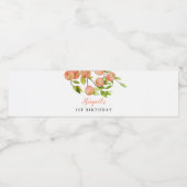 Rustiek Peach Verjaardagsfeest Waterfles Etiket (Enkel label)