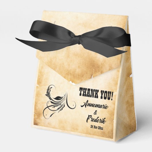 Rustiek perkament  bedankdoosjes (Voorkant Zijde)