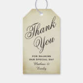 rustiek perkament dank u bruiloft cadeaulabel (Achterkant)