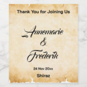 Rustiek  perkament wijn etiket (Enkel label)