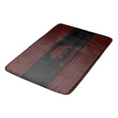 Rustiek Plaid Monogram Beer | Buffelrood Zwart Badmat (Gekanteld)