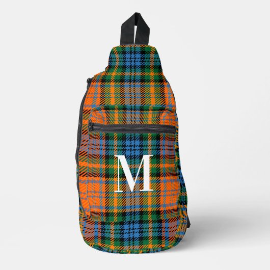 Rustiek Plaid Rood Groen Monogram Tartan Sling Bag (Voorkant)