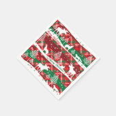 Rustiek Plaid Vrolijk Kerstpapier Servetten (Hoek)