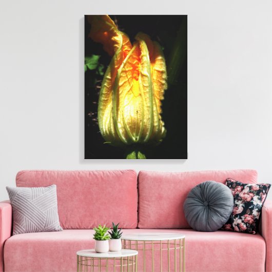 Rustiek, pompoen bloesem verpakt canvas (Insitu (Woonkamer))