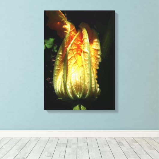 Rustiek, pompoen bloesem verpakt canvas (Insitu (Houten vloer))