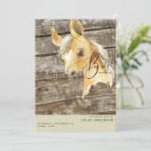 Rustiek Pony Baby shower Invitation Kaart (Staand voorkant)