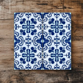 Rustiek Portugees Azulejo Blauw Wit Mediterraan Tegeltje
