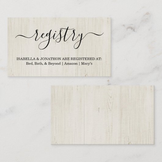 Rustiek Register Invoegen / Behuizing voor uitnodi Informatiekaartje (Voorkant / Achterkant)