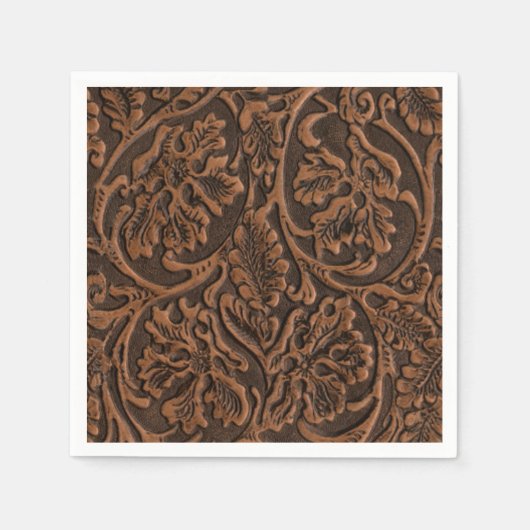 Rustiek reliëf leder servet (Voorkant)