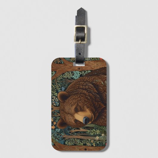 Rustiek retro bruin beer bagagelabel (Voorkant (verticaal))