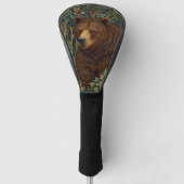 Rustiek retro bruin beer golfheadcover (Voorkant)