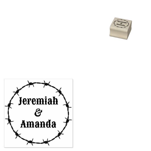 Rustiek Retro Land Western Bruiloft Boerderij Rubberstempel (Gestempeld)