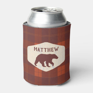Rustiek Retro Plaid Beer Gepersonaliseerd Blikjeskoeler