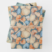 Rustiek Retro  Seashell Pattern Inpakpapier Vel (In situ)