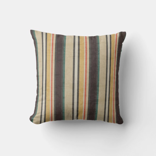Rustiek Retro Stripe Patroon Kussen (Voorkant)