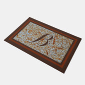 Rustiek Roestig Metaal Custom Monogram Design Deurmat (Schuin)