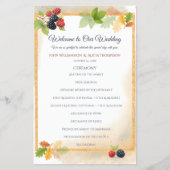Rustiek Romantisch Herfst Berry Wedding Programma Flyer (Voorkant)