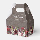 Rustiek Rood Blush Roze Rose Bloemen Bruiloft Bedankdoosjes (Achterkant)