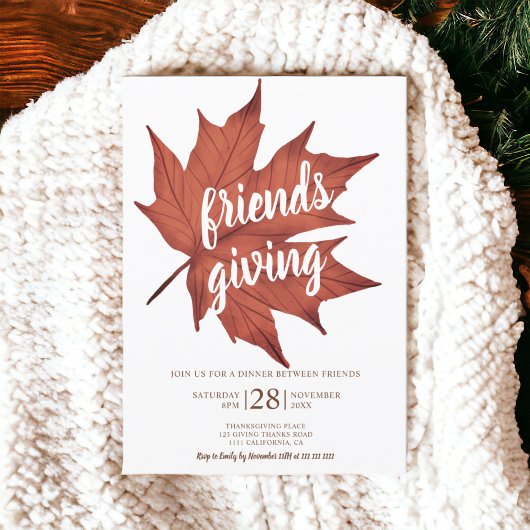 Rustiek rood bruin esdoornblad Thanksgiving Kaart